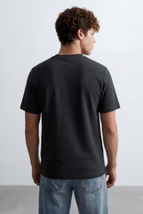 Men’s Tomato Store Slim Fit Textured Micro Rib Tailored Breathable Fabric Everyday Premium Basic T-Shirt