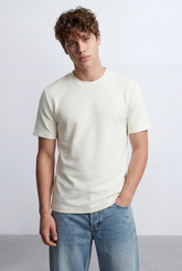 Men’s Tomato Store Slim Fit Textured Micro Rib Tailored Breathable Fabric Everyday Premium Basic T-Shirt