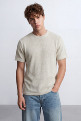Men’s Tomato Store Knit Texture Open Weave Surface Breathable Elevated Everyday T-Shirt