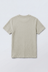 Men’s Tomato Store Knit Texture Open Weave Surface Breathable Elevated Everyday T-Shirt Short Sleevs Round Neck