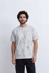 Men’s Tomato Store Distressed Wash Tee All Over Torn Texture Detail Faded Tie Dye Surface