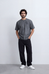Men’s Tomato Store Abstract Wash Tee Smudge Effect Surface Minimal Grunge Texture Relaxed