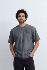 Men’s Tomato Store Abstract Wash Tee Smudge Effect Surface Minimal Grunge Texture Relaxed