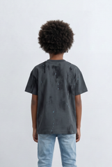 Boy's Oversized Casual T-shirt Abstract Washed Print For Everyday Cool Look Tomato Store