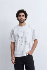 Men’s Tomato Store Abstract Wash Tee Smudge Effect Surface Minimal Grunge Texture Relaxed