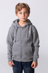 Boy's Tomato Store Zip-Up Practical Everyday Look Split Kangaroo Pocket Hooded Slim Fit Melton Sweatshirt
