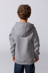 Boy's Tomato Store Zip-Up Practical Everyday Look Split Kangaroo Pocket Hooded Slim Fit Melton Sweatshirt