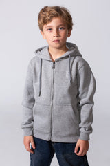Boy's Tomato Store Zip-Up Practical Everyday Look Split Kangaroo Pocket Hooded Slim Fit Melton Sweatshirt