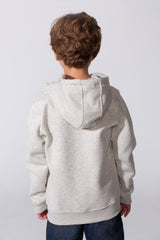 Boy's Tomato Store Zip-Up Practical Everyday Look Split Kangaroo Pocket Hooded Slim Fit Melton Sweatshirt