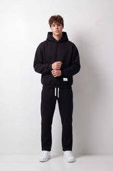 Men's Tomato Store Winter Fleece Outfit Hooded Design Contrast Drawstring Detail Regular Fit