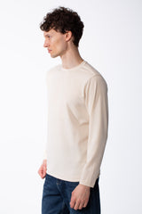 Men's Long Sleeve Smooth Knit Ribbed Crew Neck Versatile Modern Look Basic T-Shirt