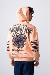 Men's Artistic Back Graphic Print Regular Fit Hood Sweatshirt