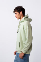 Men's Oversized Melton Text Print Everyday Hood Sweatshirt
