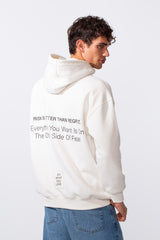 Men's Oversized Melton Text Print Everyday Hood Sweatshirt