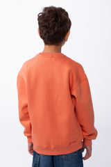 Boy's Melton Oversize Front Yes Print Round Neck Sweatshirt