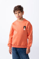 Boy's Melton Oversize Front Yes Print Round Neck Sweatshirt