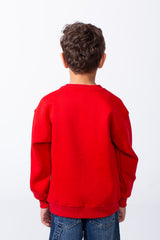 Boy's Melton Oversize Front Yes Print Round Neck Sweatshirt