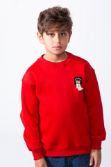 Boy's Melton Oversize Front Yes Print Round Neck Sweatshirt