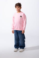 Boy's Melton Oversize Front Yes Print Round Neck Sweatshirt