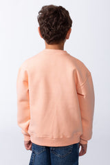 Boy's Melton Oversize Front Yes Print Round Neck Sweatshirt