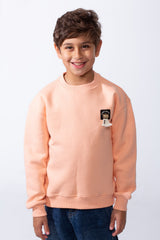 Boy's Melton Oversize Front Yes Print Round Neck Sweatshirt