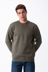 Men's Practical Ribbed Fabric Round Neckline Long Sleeve Basic Perfect For Layering Slim Fit Pullover