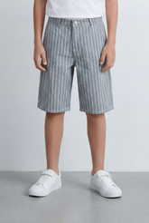 Boy’s Tomato Store Striped Shorts Clean Vertical Stripe Pattern Tailored