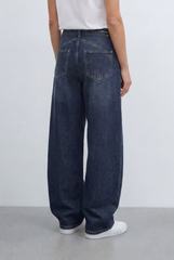 Women’s Tomato Store Wide Leg Jeans Curved Oversized Silhouette Denim Pants