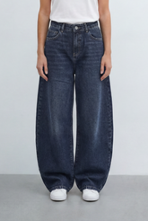 Women’s Tomato Store Wide Leg Jeans Curved Oversized Silhouette Denim Pants