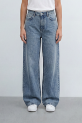 Women’s Tomato Store Wide Leg Denim Jeans Pants High Rise Waist Relaxed Light Wash Finish