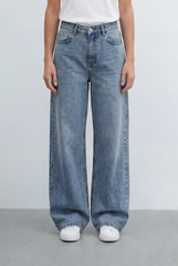 Women’s Tomato Store Wide Leg Denim Jeans Pants High Rise Waist Relaxed Light Wash Finish