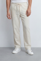 Men’s Tomato Store Drawstring Basic Linen Pants Relaxed Bagy Elastic Waistband