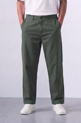 Men’s Tomato Store Cord Line Chino Staight Linen Pants Fine Vertical Rib Texture Sharpens The Clean Tailored Look