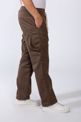 Men’s Casual Jogger-Style Elasticated Waistband Functional Side Pockets Utility-Inspired Thigh Seam Detailing Versatile Modern Look Wide leg Pants