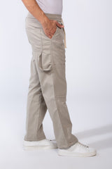 Men’s Casual Jogger-Style Elasticated Waistband Functional Side Pockets Utility-Inspired Thigh Seam Detailing Versatile Modern Look Wide leg Pants