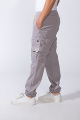 Men's Casual Joggar With Elastic Waistband And Ankles Multiple Pockets Flip Details Modern Sporty Cargo Pants