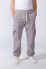 Men's Casual Joggar With Elastic Waistband And Ankles Multiple Pockets Flip Details Modern Sporty Cargo Pants