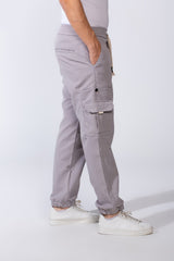 Men's Casual Joggar With Elastic Waistband And Ankles Multiple Pockets Flip Details Modern Sporty Cargo Pants