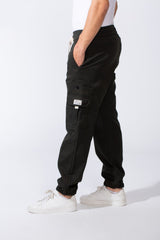 Men's Casual Joggar With Elastic Waistband And Ankles Multiple Pockets Flip Details Modern Sporty Cargo Pants
