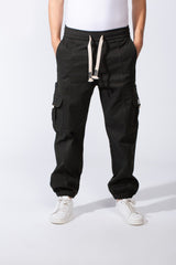 Men's Casual Joggar With Elastic Waistband And Ankles Multiple Pockets Flip Details Modern Sporty Cargo Pants