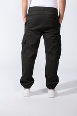 Men's Casual Joggar With Elastic Waistband And Ankles Multiple Pockets Flip Details Modern Sporty Cargo Pants
