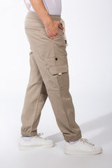Men's Casual Joggar With Elastic Waistband And Ankles Multiple Pockets Flip Details Modern Sporty Cargo Pants
