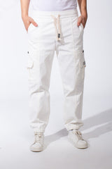 Men's Casual Joggar With Elastic Waistband And Ankles Multiple Pockets Flip Details Modern Sporty Cargo Pants