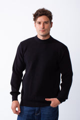 Men's Crew Neck Textured Ribbed Knit Fabric With Long Sleeve Basic Slim Fit For Layering Classic Pullover
