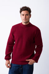 Men's Crew Neck Textured Ribbed Knit Fabric With Long Sleeve Basic Slim Fit For Layering Classic Pullover