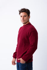 Men's Crew Neck Textured Ribbed Knit Fabric With Long Sleeve Basic Slim Fit For Layering Classic Pullover