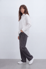 Women’s Tomato Store Eyelet Bloom Blouse Cutwork Floral Embroidery Spreads Across The Body With Punched Lace Detail