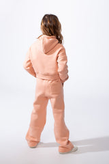 Girl’s Sweet Rabbit Print Slim Fit Melton Two-Pieces Cropped Outfit Set