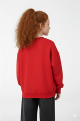 Girl’s Slim Fit Melton Round Neck Daily Wear Sweatshirt
