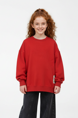 Girl’s Slim Fit Melton Round Neck Daily Wear Sweatshirt